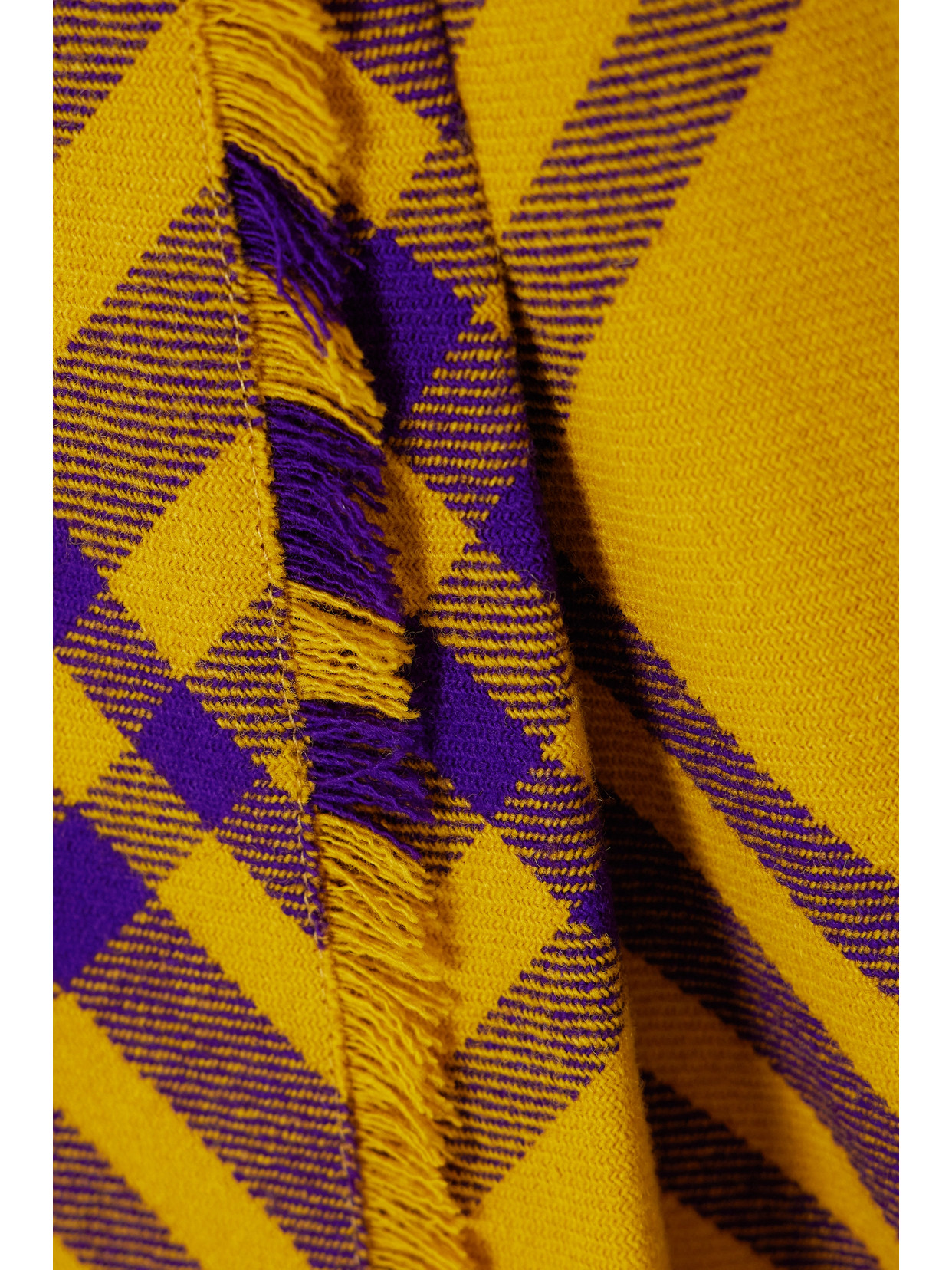 Wrap-Effect Checked Skirt