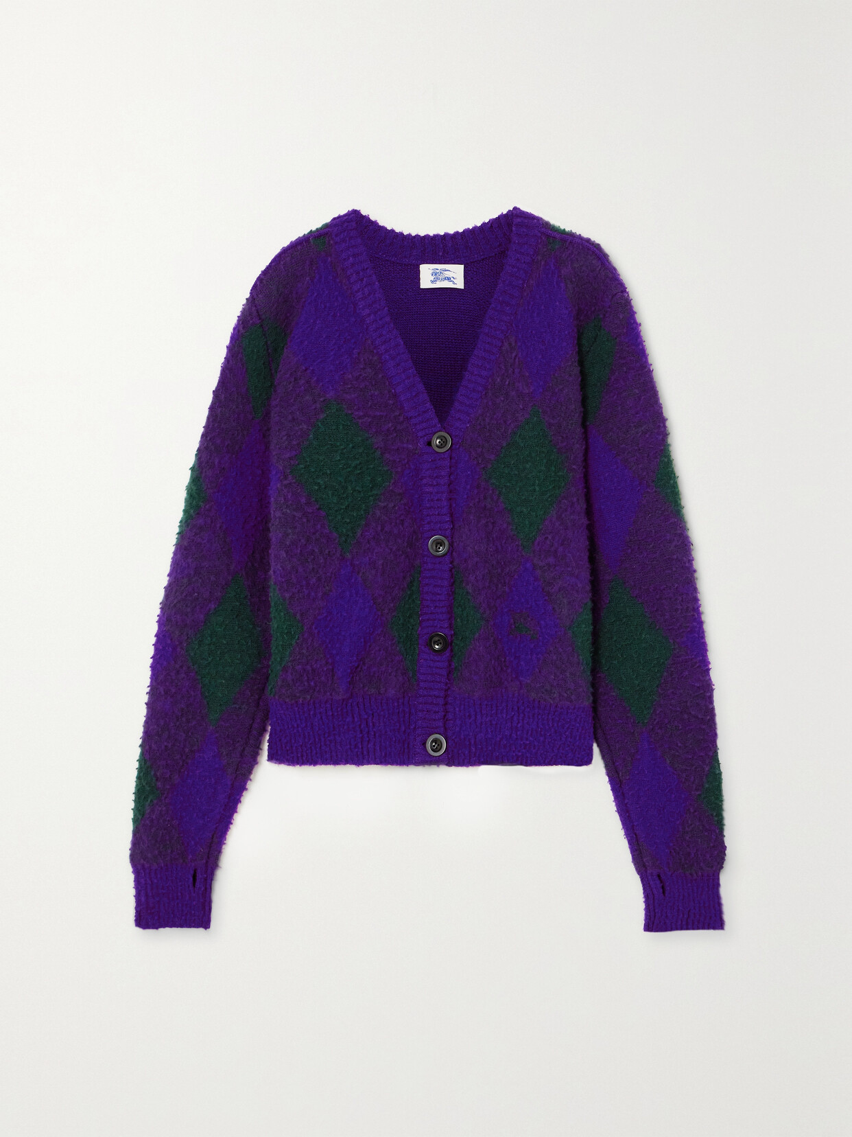 Burberry - Checked Wool Cardigan - Green