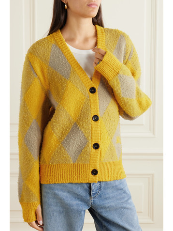 Burberry Argyle jacquard-knit wool cardigan