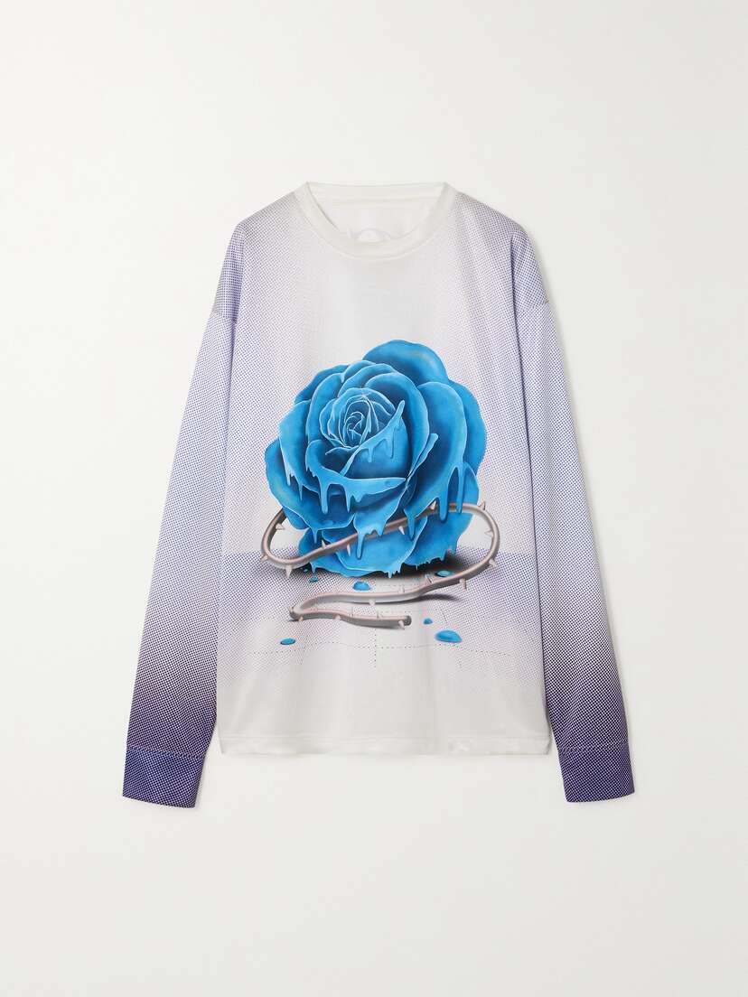 Burberry Printed Satin-jersey T-shirt - x large