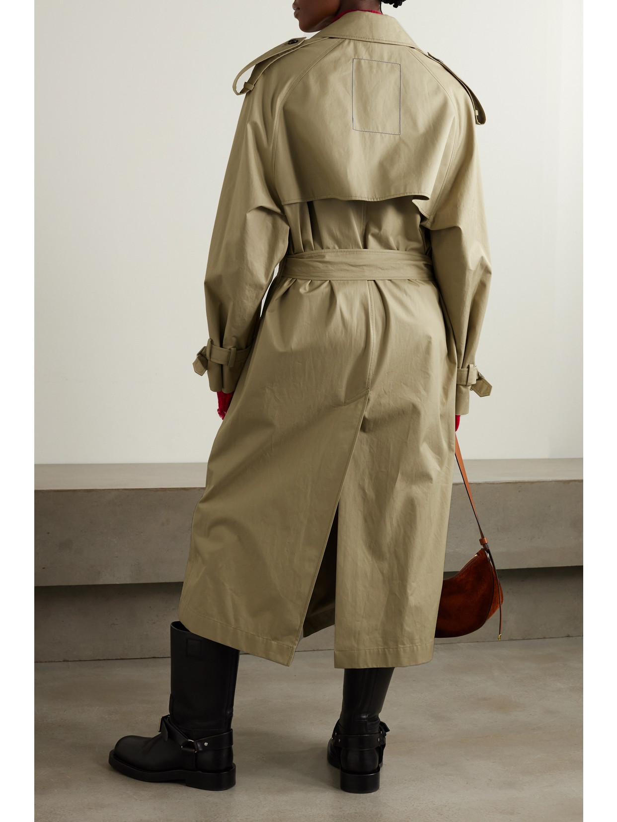 Shop Burberry Belted Double-breasted Cotton-gabardine Trench Coat In Neutrals