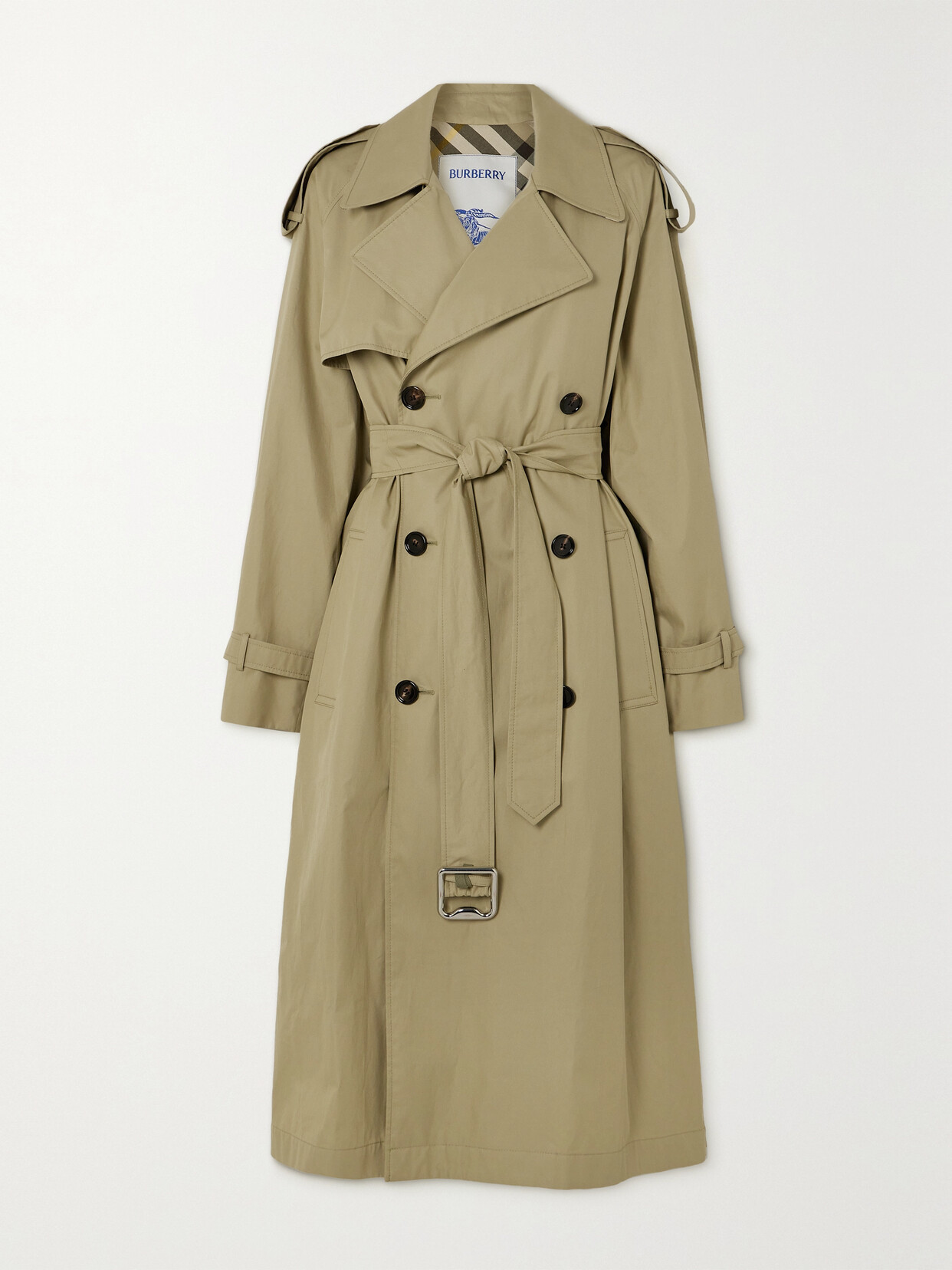 Burberry Belted Double-breasted Cotton-gabardine Trench Coat In Neutrals