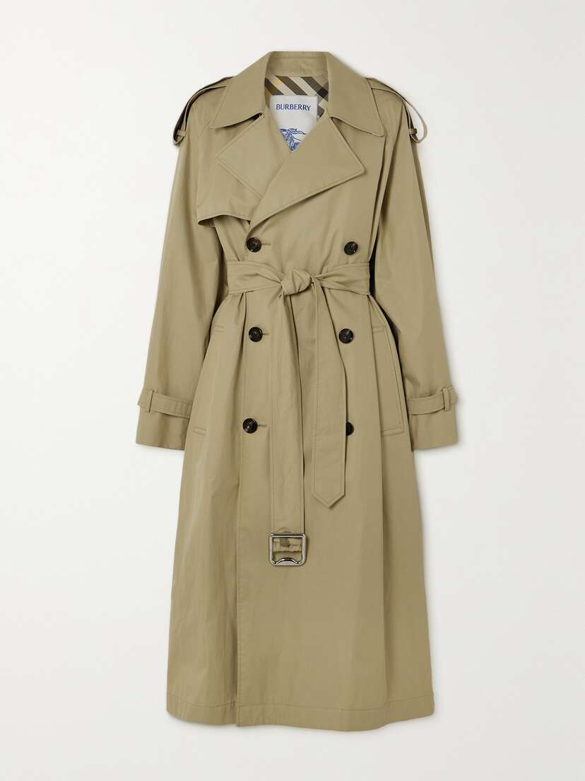 Burberry Belted Double-breasted Cotton-gabardine Trench Coat