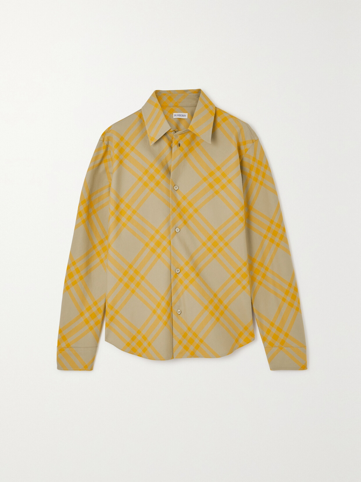 Burberry - Checked Cotton Shirt - Yellow