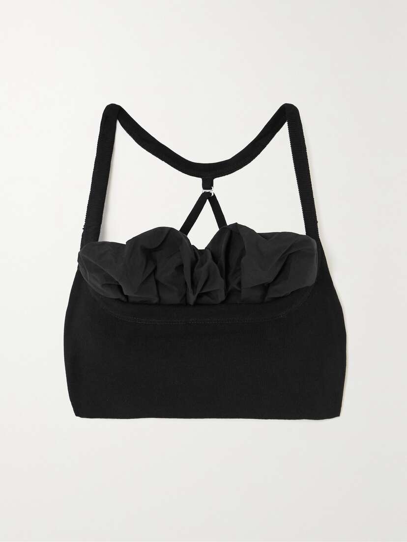 Jacquemus Frivolli Taffeta And Ribbed Stretch-knit Halterneck Bralette