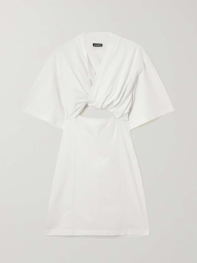 Jacquemus Bahia Twist-front Cutout Cotton Mini Dress
