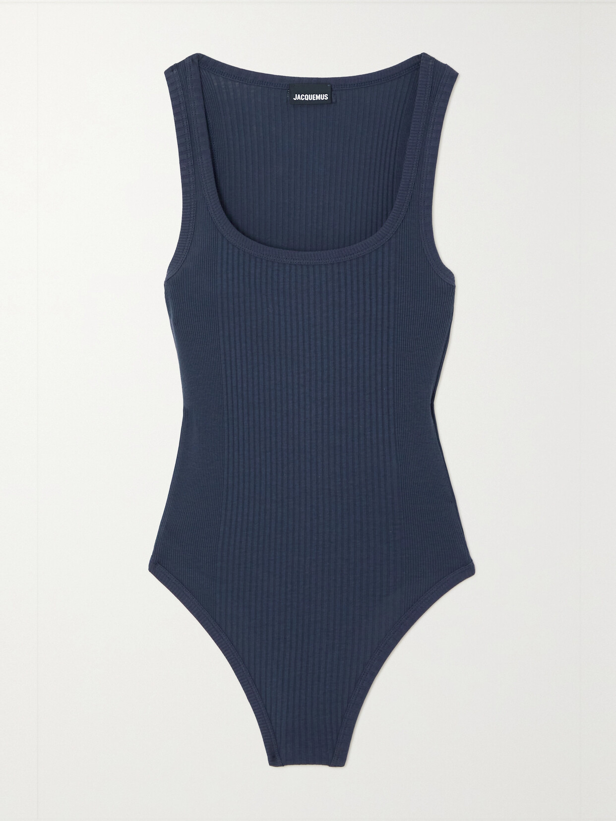 Jacquemus - Caraco Ribbed Cotton Bodysuit - Blue