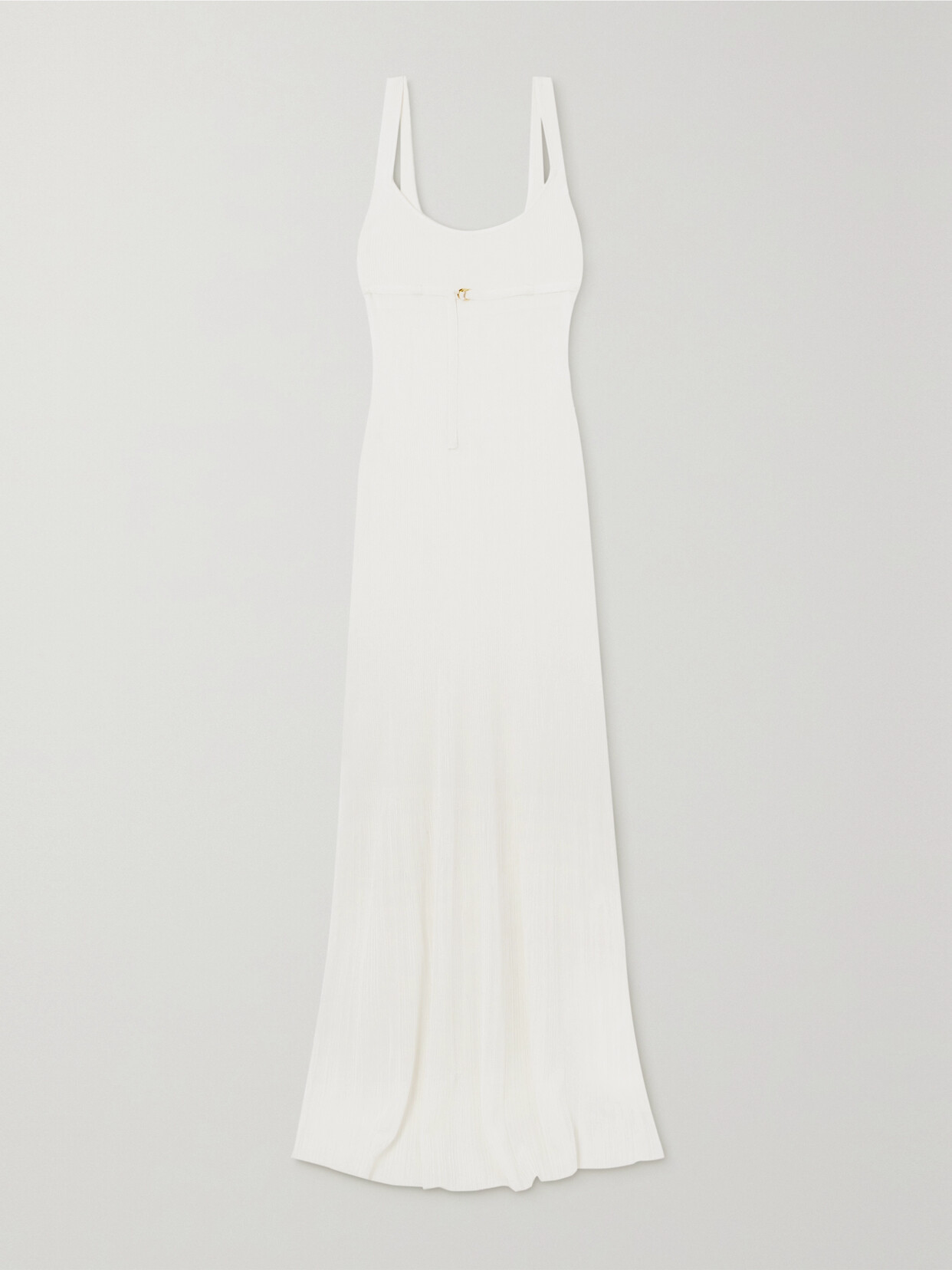 Jacquemus Oranger Recycled Ribbed-knit Maxi Dress - White