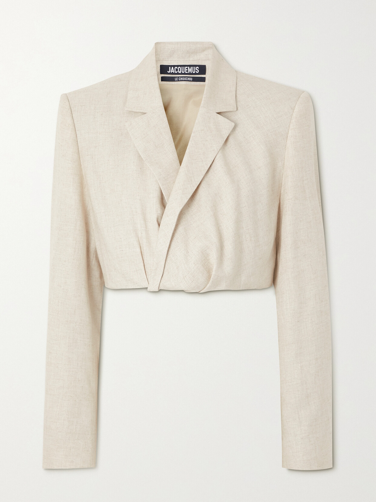 Jacquemus La Veste Bahia Cropped Blazer In Neutrals