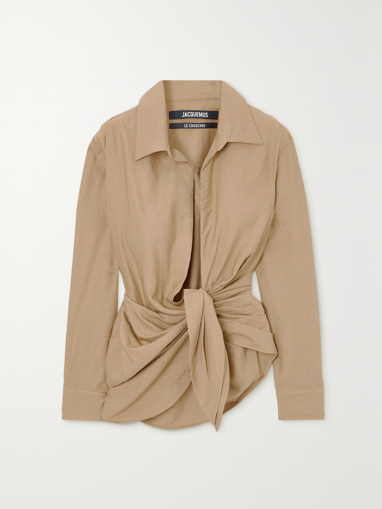 Jacquemus La Chemise Bahia Tied In Neutrals