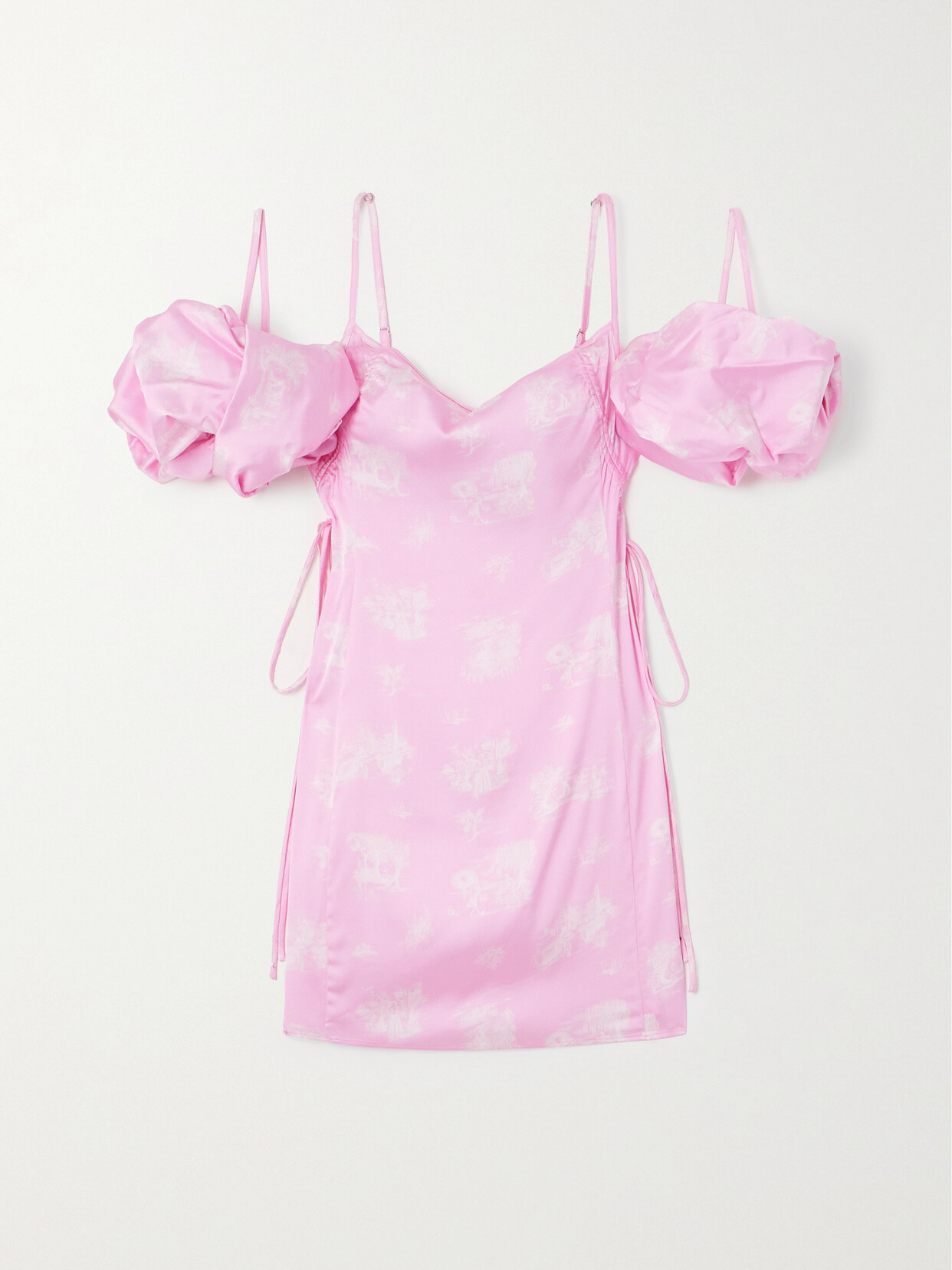 Jacquemus Chouchou Convertible Printed Satin Mini Dress - Pink