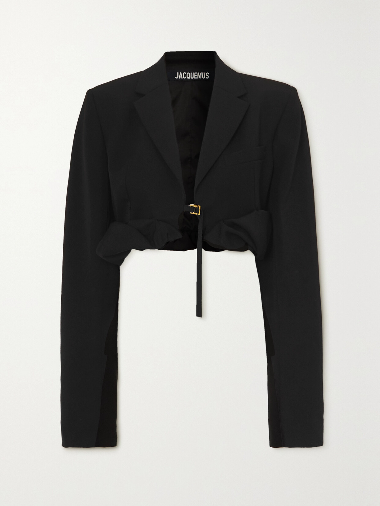 Jacquemus - Croissant Cropped Wool-crepe Jacket - Black