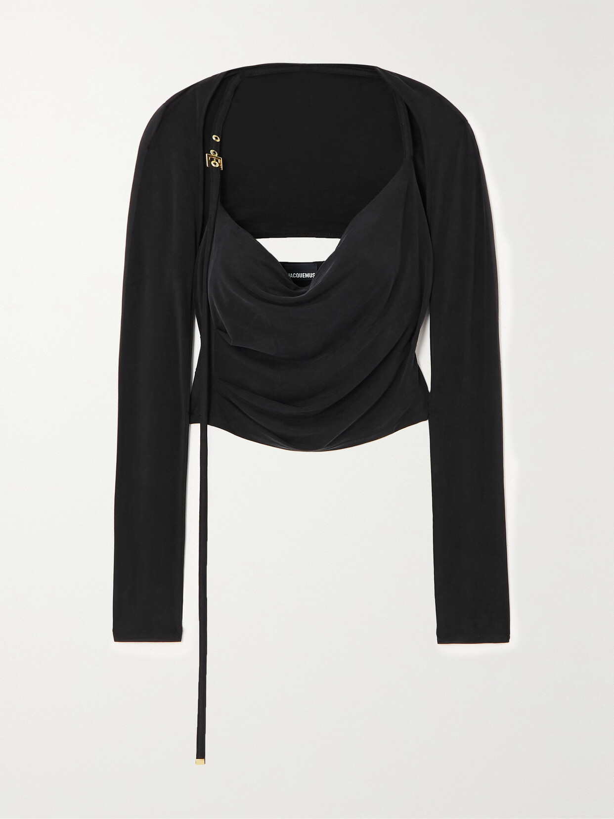 Jacquemus Le Haut Peplo Jersey Top In Black