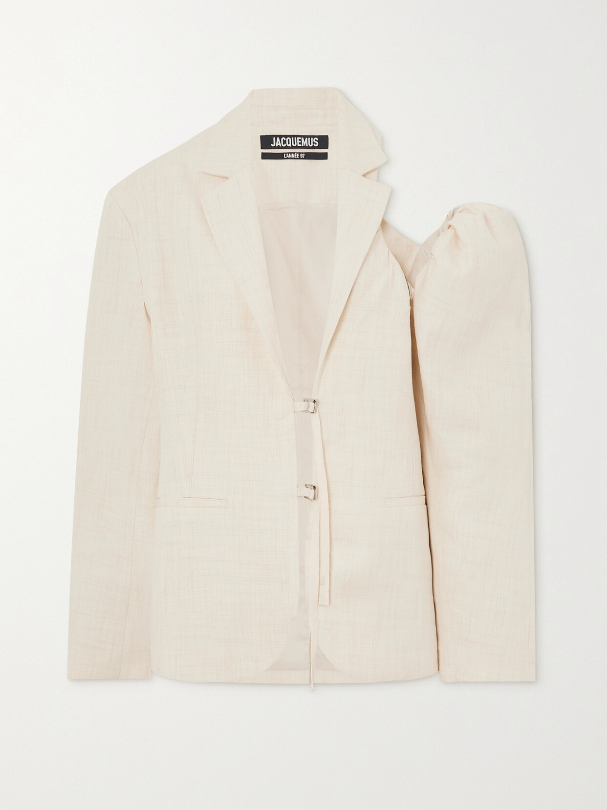 Jacquemus Galliga Cutout Linen-blend Blazer - Off-white