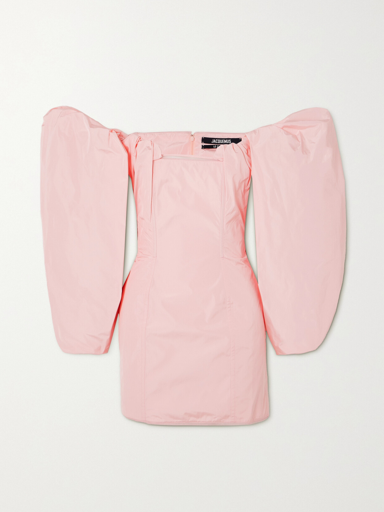 Jacquemus La Robe Taffetas Draped Mini Dress In Pink