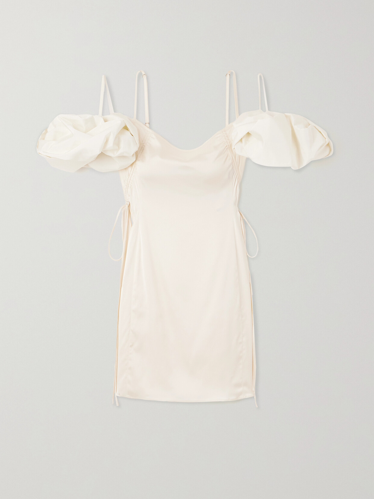 Jacquemus Chouchou Convertible Satin Mini Dress - Off-white