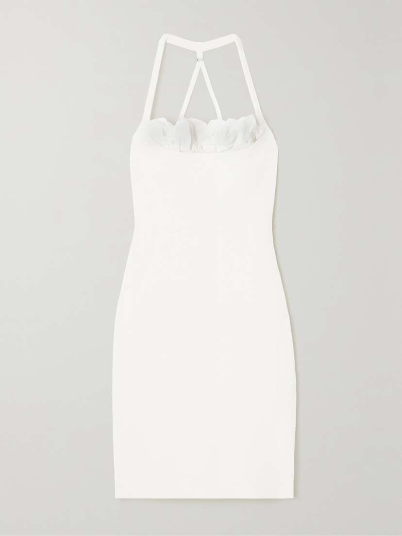 Jacquemus Croissant Ruffled Taffeta And Stretch-knit Mini Dress