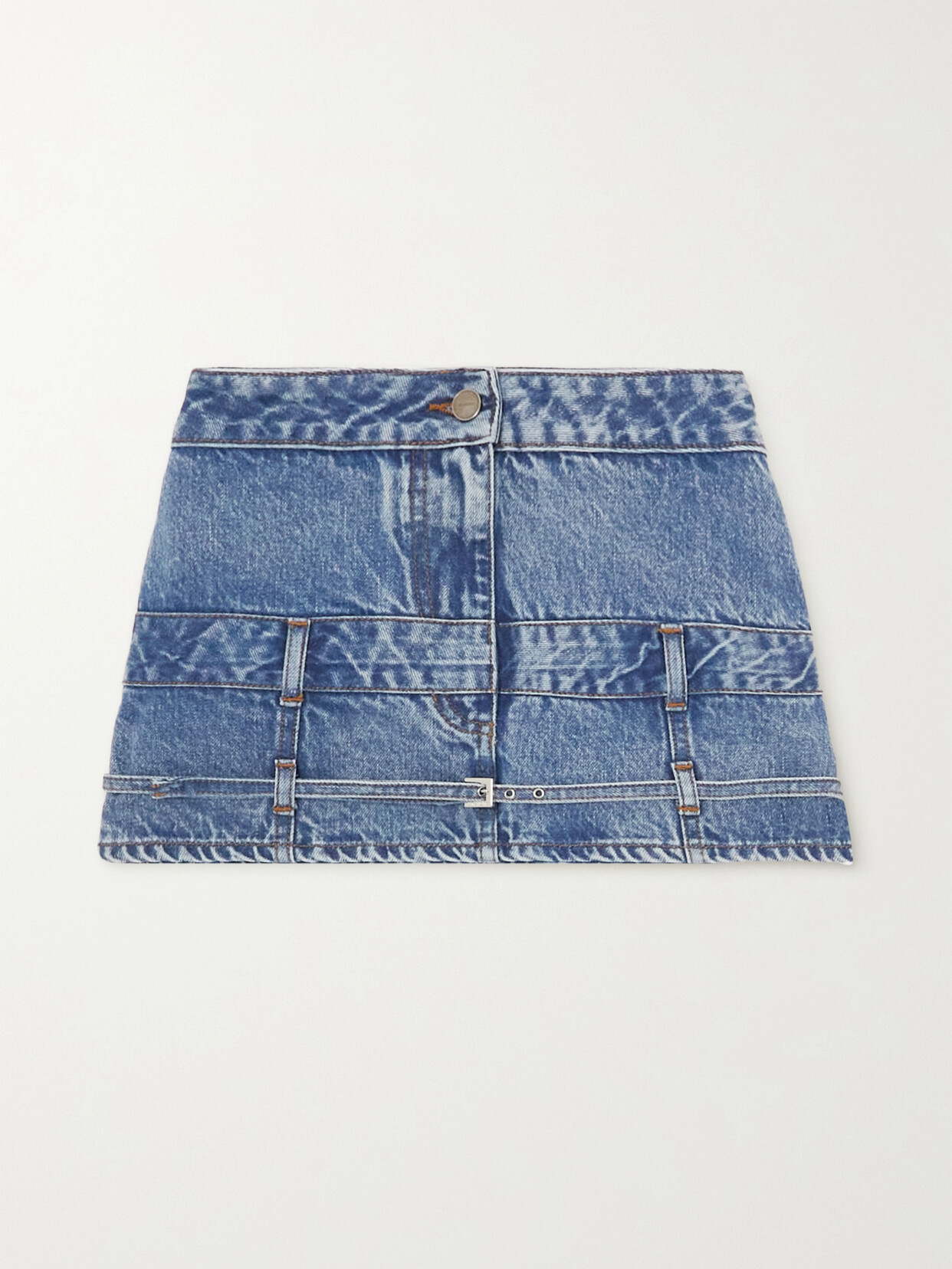 Shop Jacquemus La Mini De Nîmes Criollo Organic Denim Mini Skirt In Blue