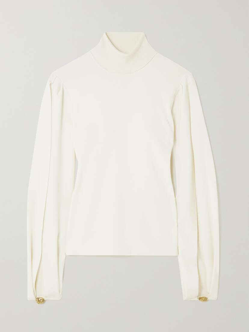 Chloé Embellished Wool Turtleneck Top