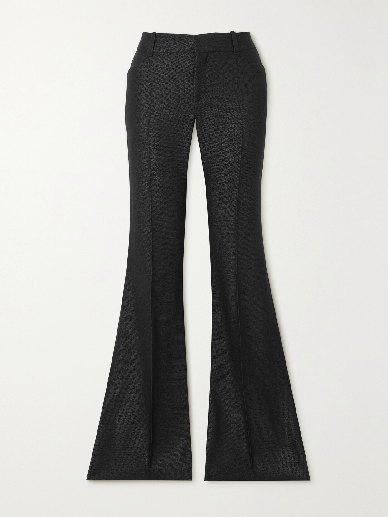 Chloé Silk And Wool-blend Flared Pants - Black