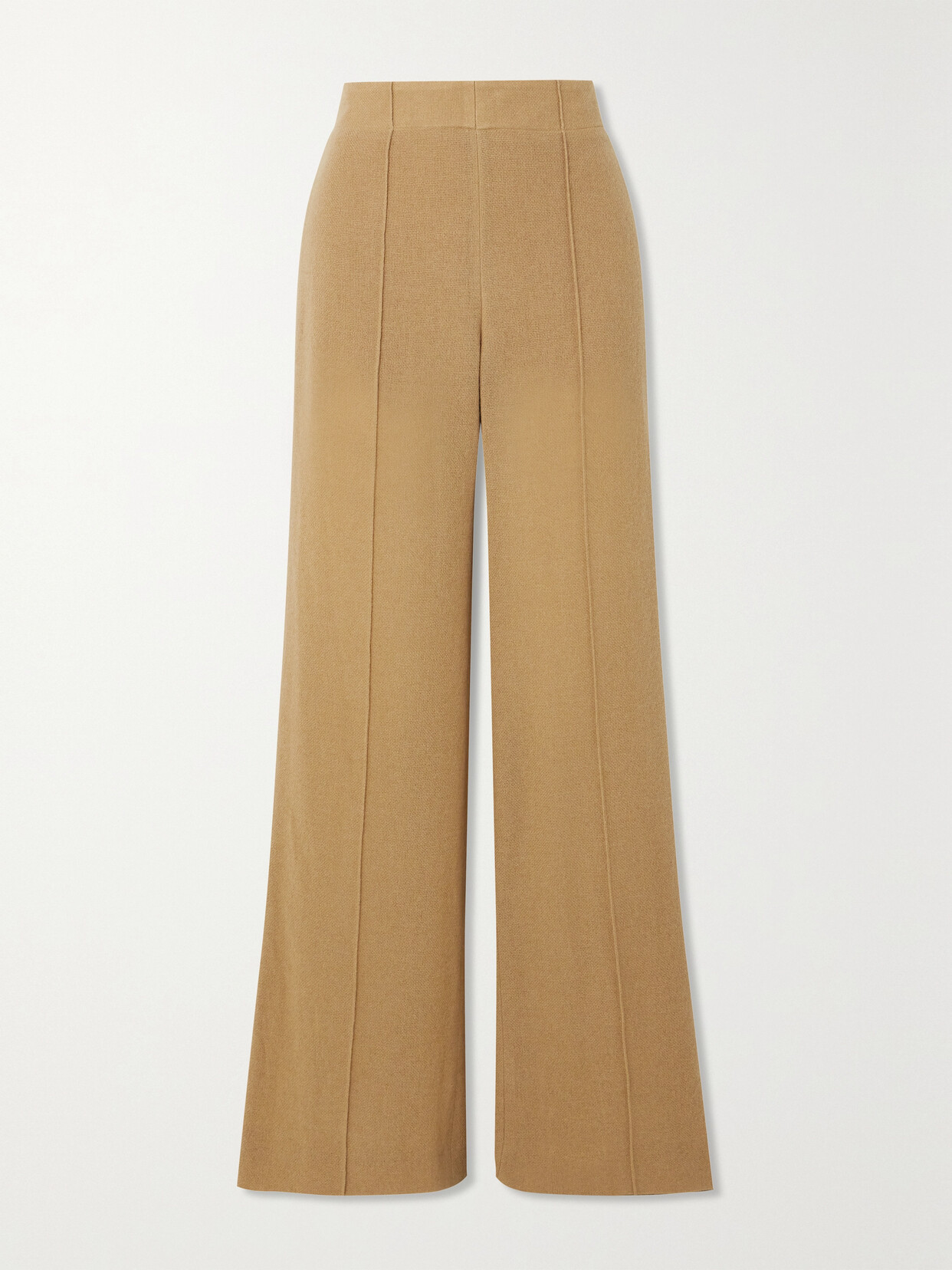 Chloé Wool And Cashmere-blend Wide-leg Pants - Brown