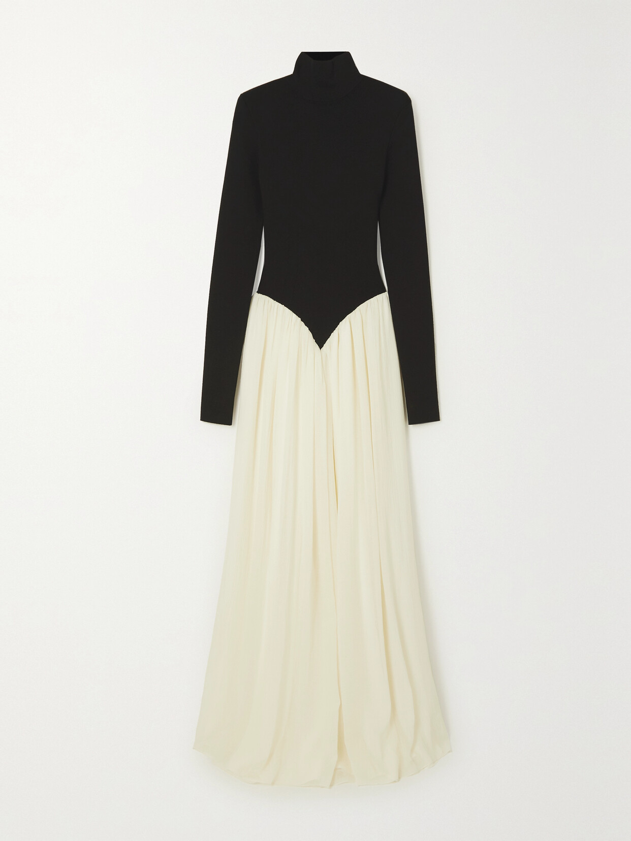 Chloé Two-tone Ruched Wool Gown