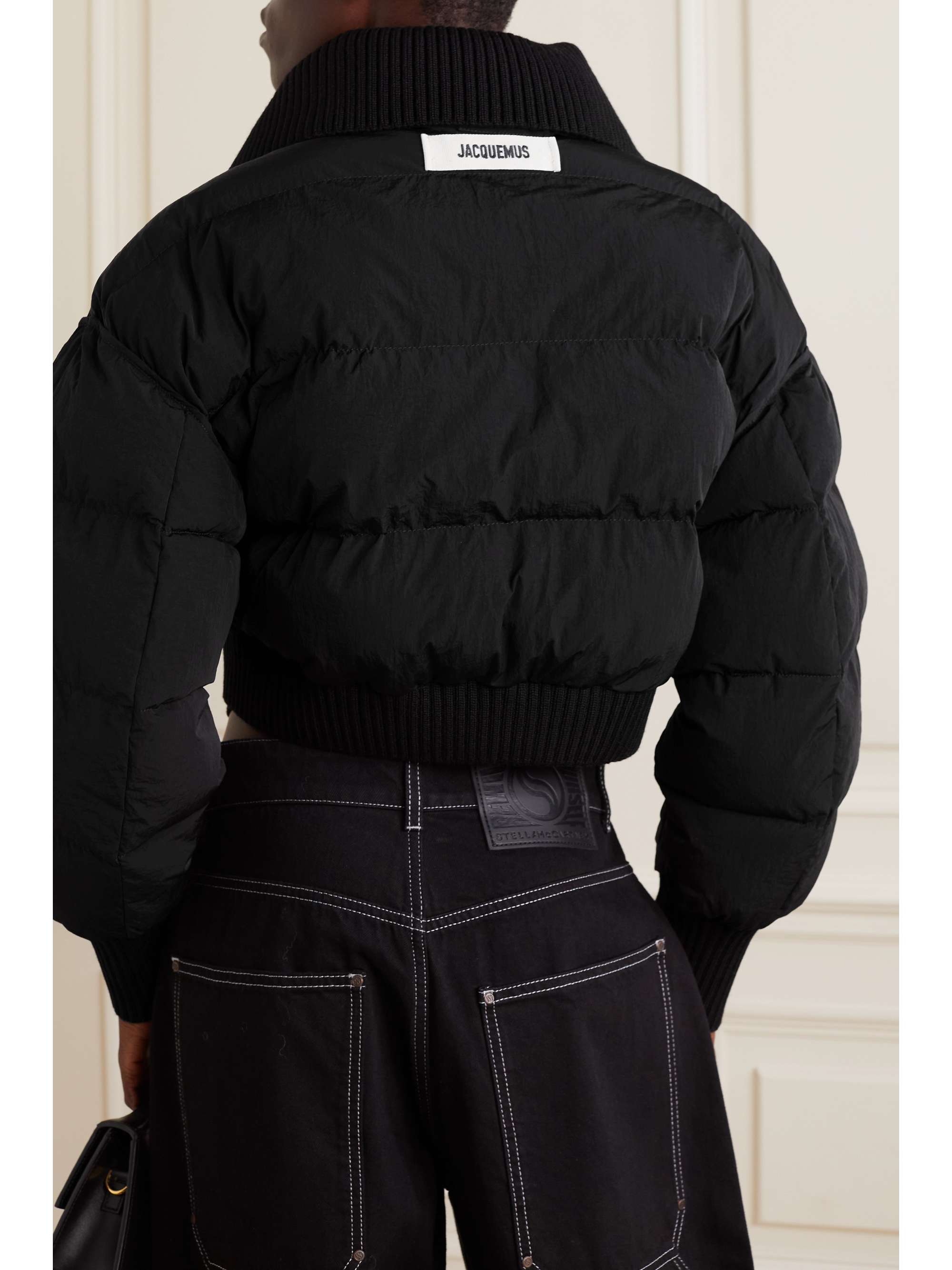 JACQUEMUS Caraco layered ribbed-knit and quilted shell jacket | NET-A ...