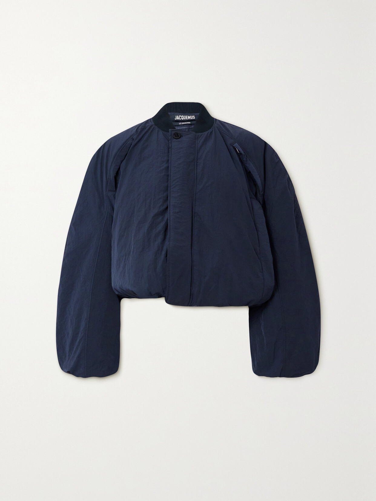 JACQUEMUS BAHIA OVERSIZED CROPPED SHELL BOMBER JACKET