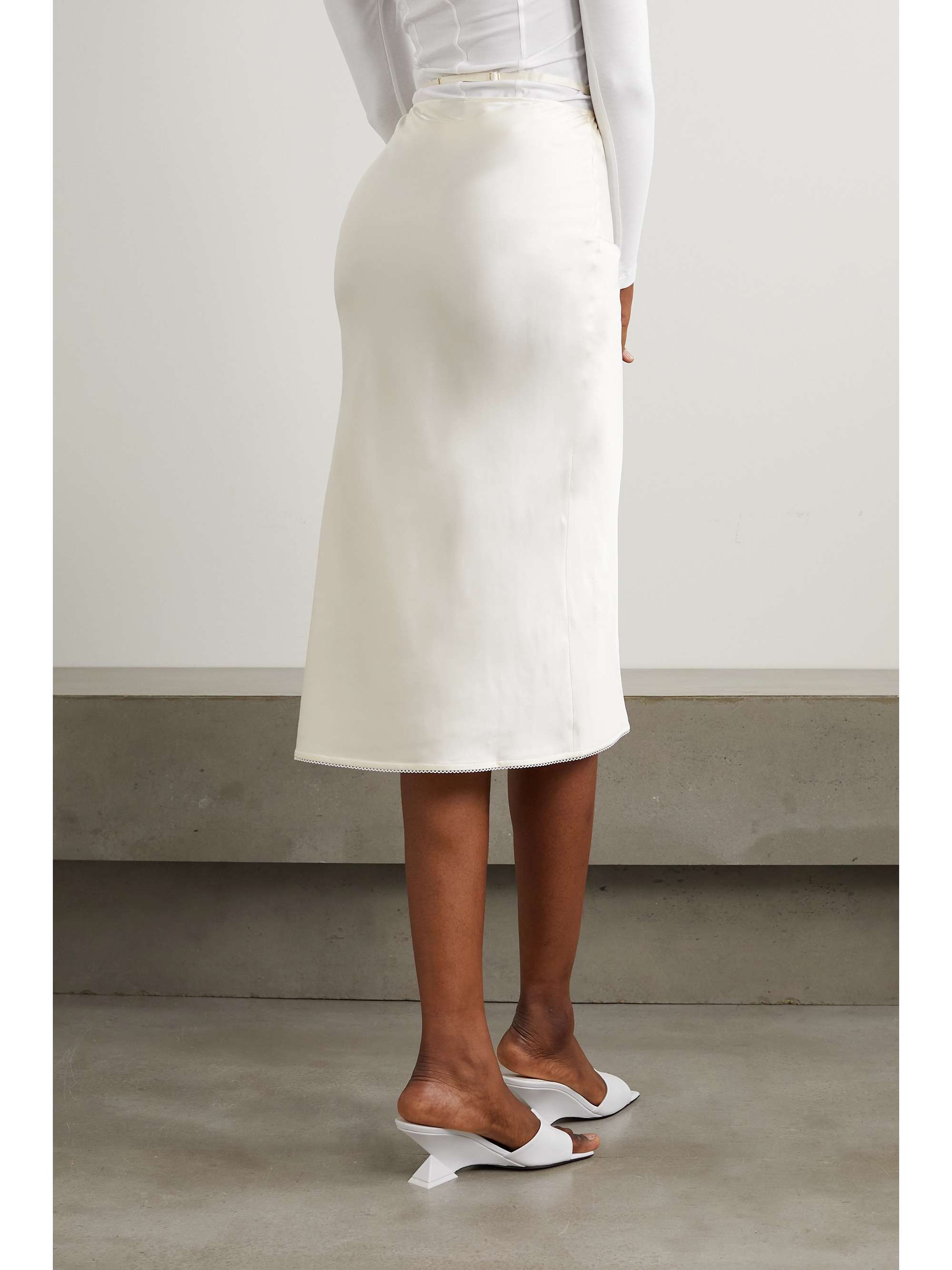 JACQUEMUS Notte embellished satin midi skirt