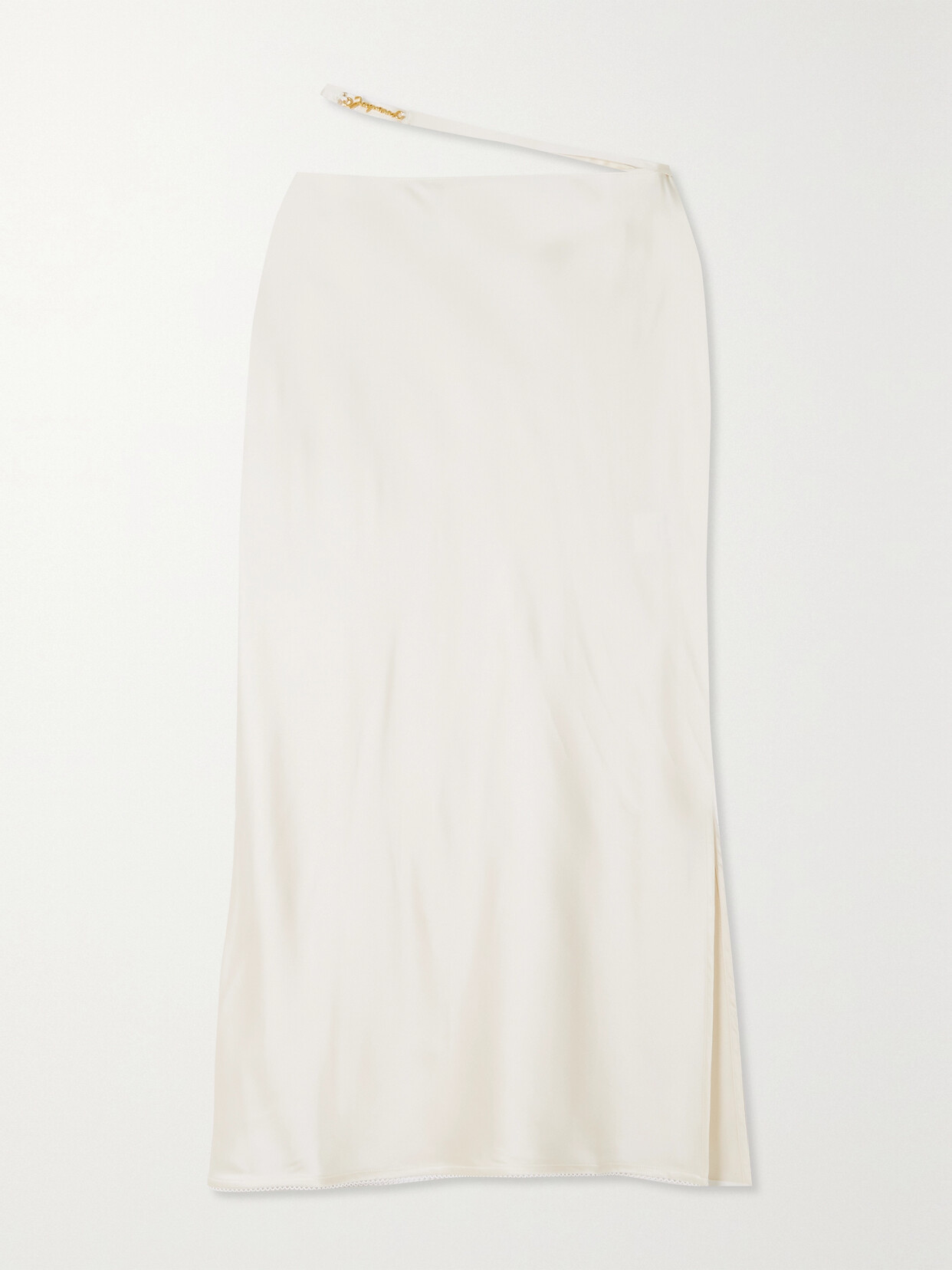 Jacquemus - Notte Embellished Satin Midi Skirt - Off-white