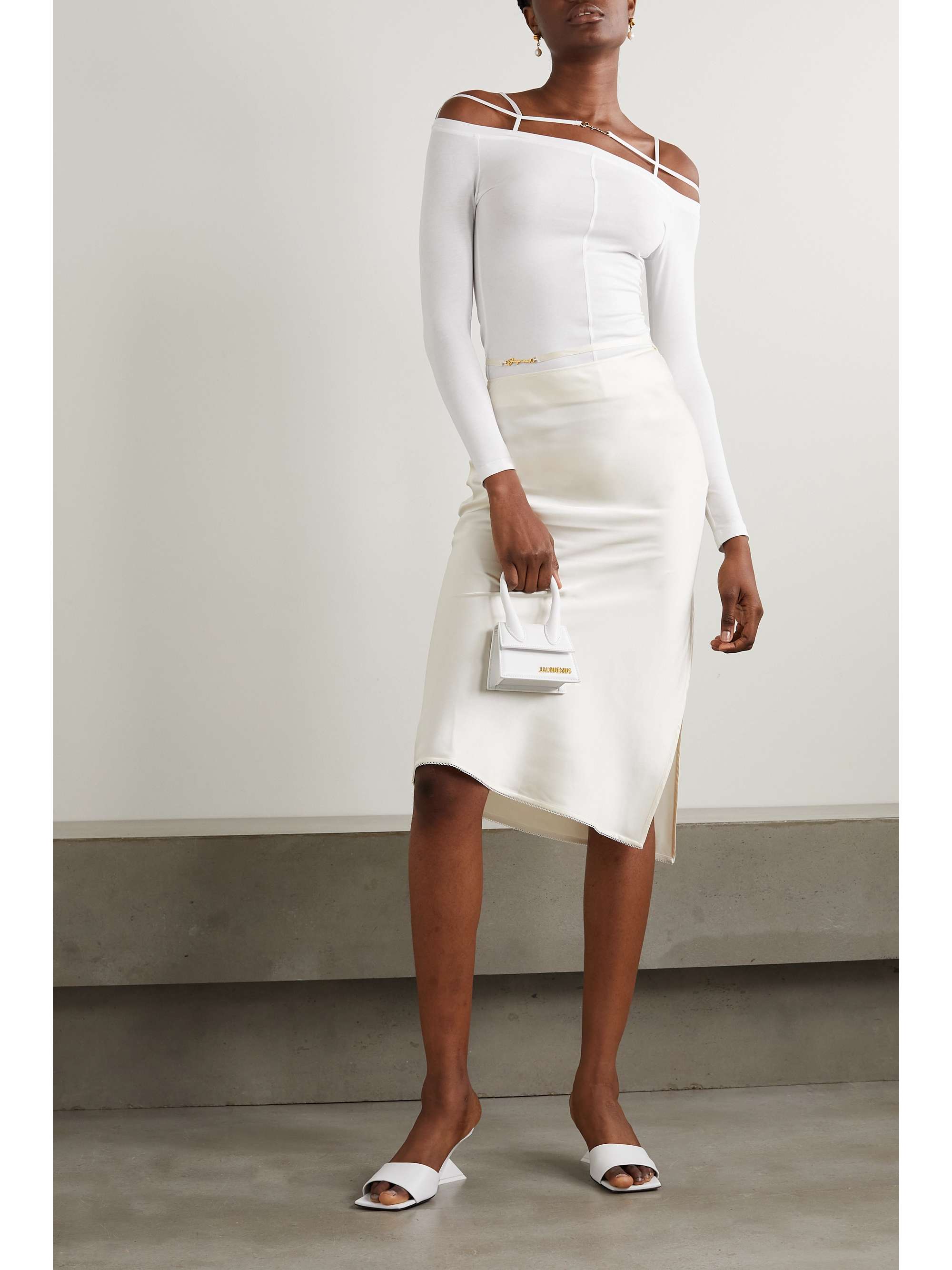 JACQUEMUS Notte embellished satin midi skirt