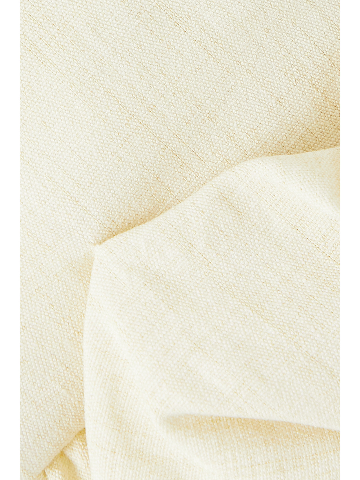 Jacquemus Croissant Cropped Linen-blend Jacket In Off-white