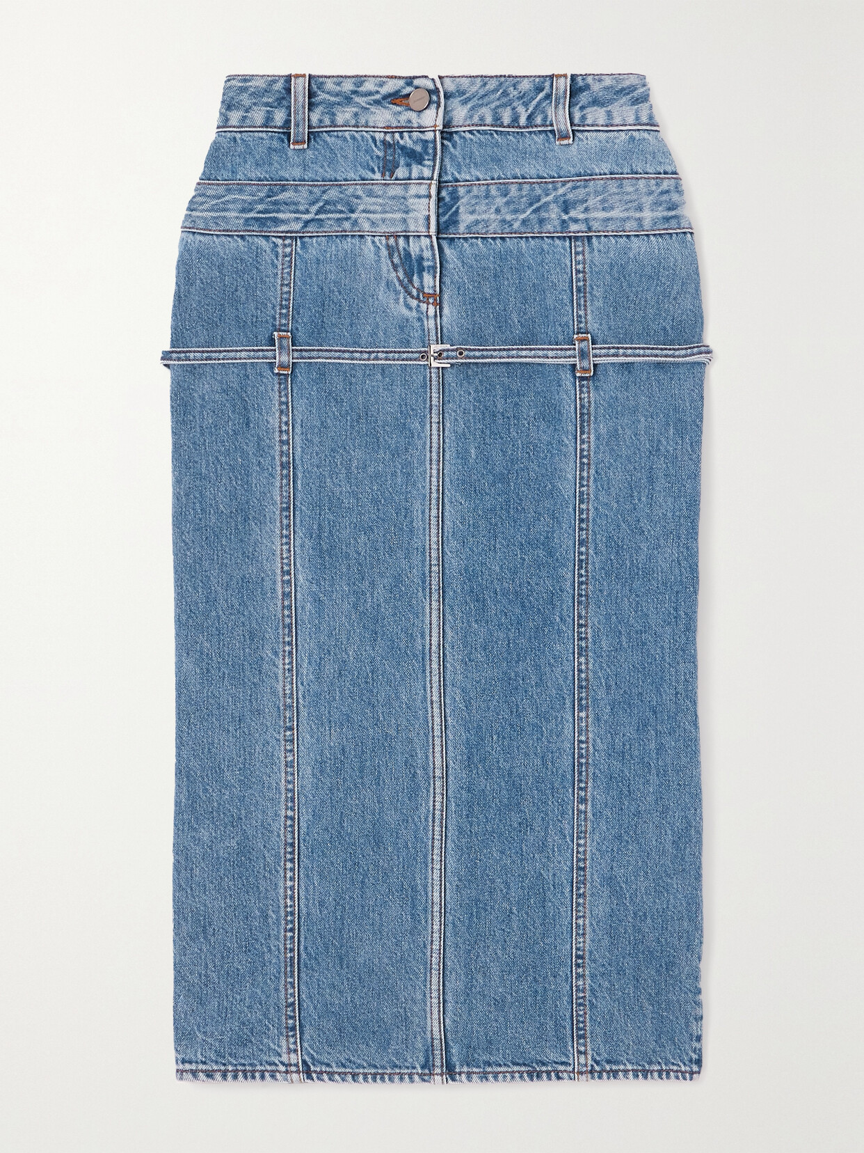 Jacquemus Paneled Organic Denim Midi Skirt - Blue