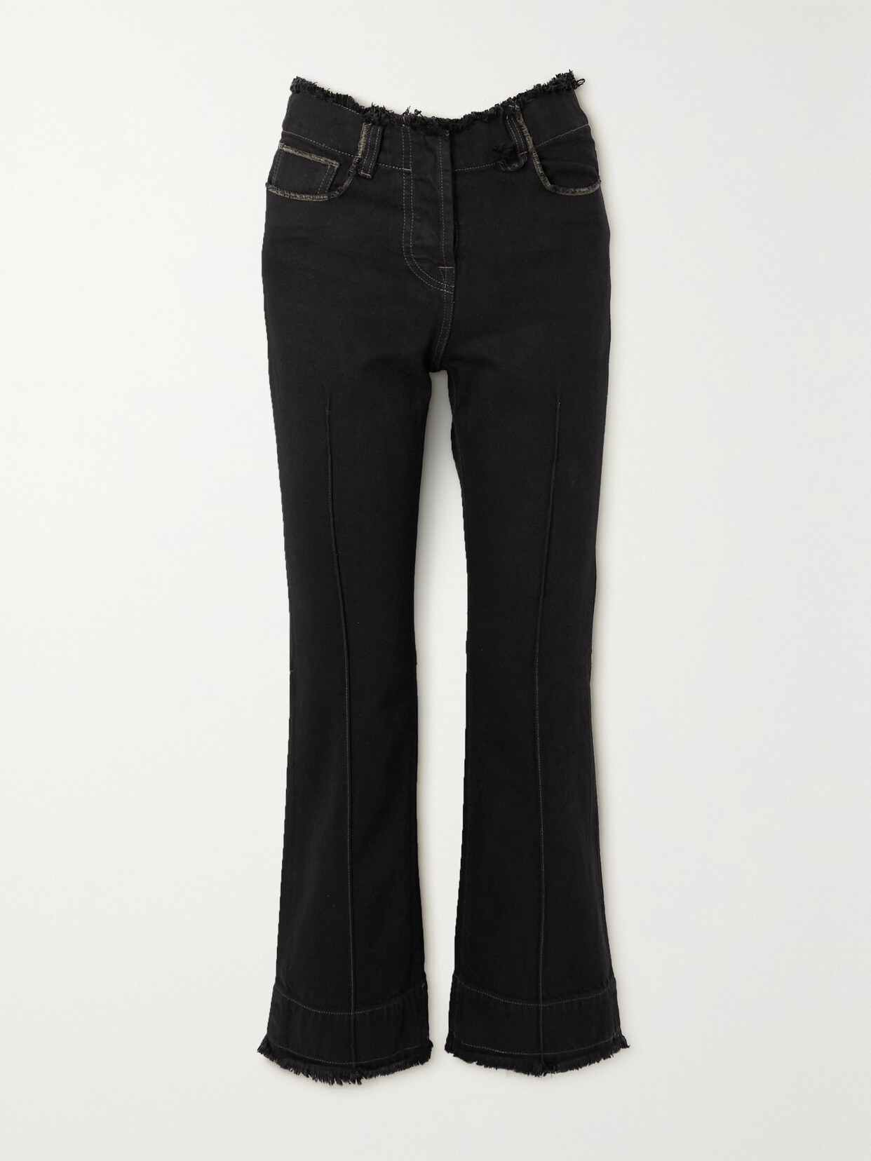 Jacquemus Le De Nimes Linon Court Cropped Jeans In Black