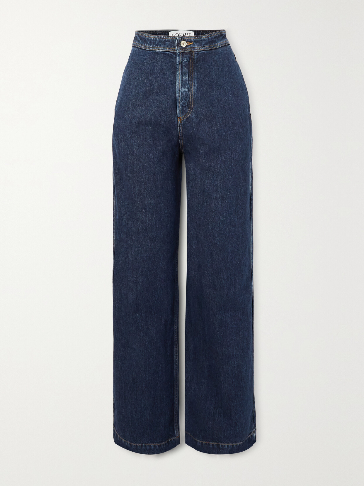 Shop Loewe High-rise Wide-leg Jeans In Blue