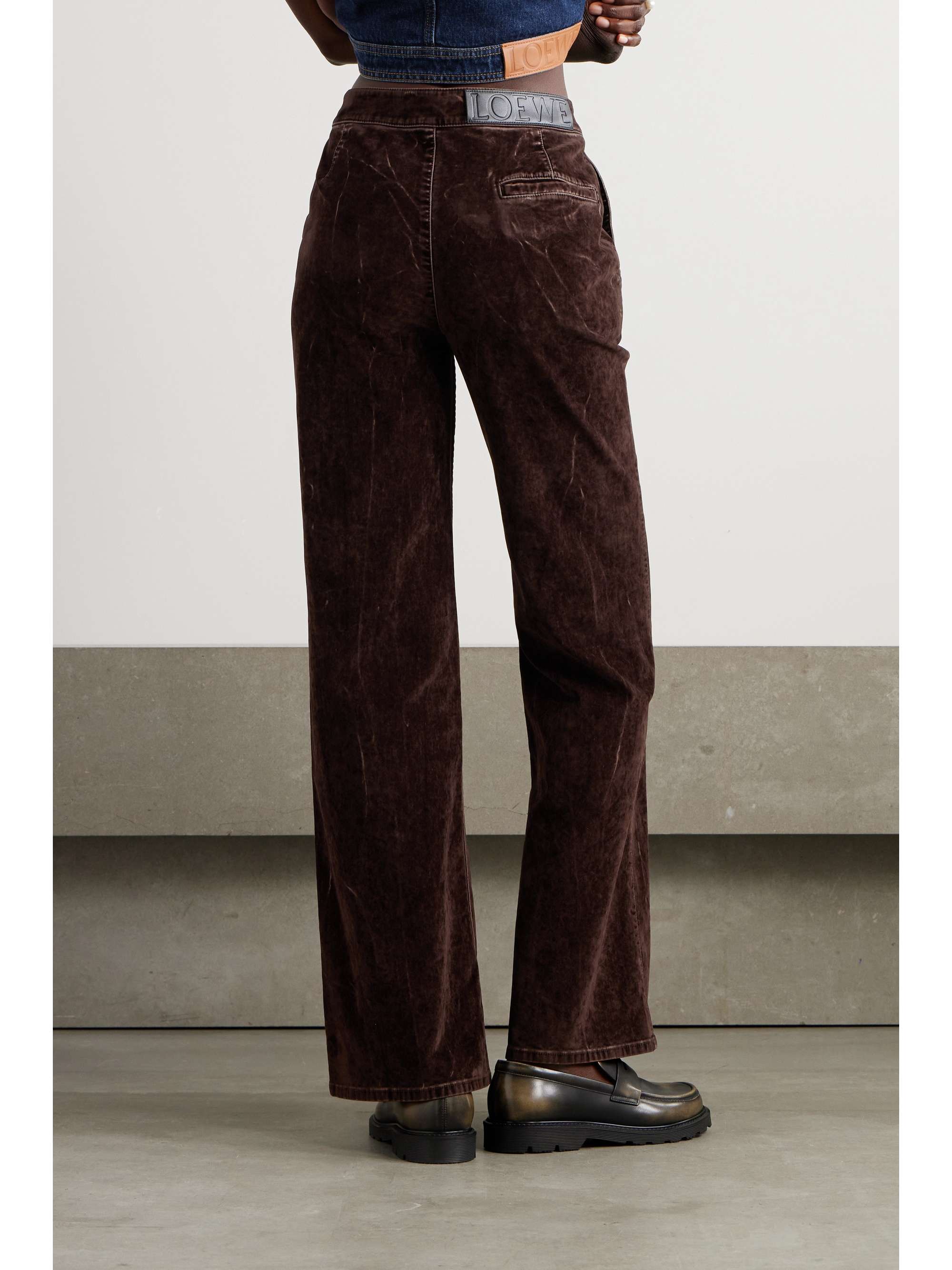 LOEWE Stretch-cotton velvet straight-leg pants | NET-A-PORTER