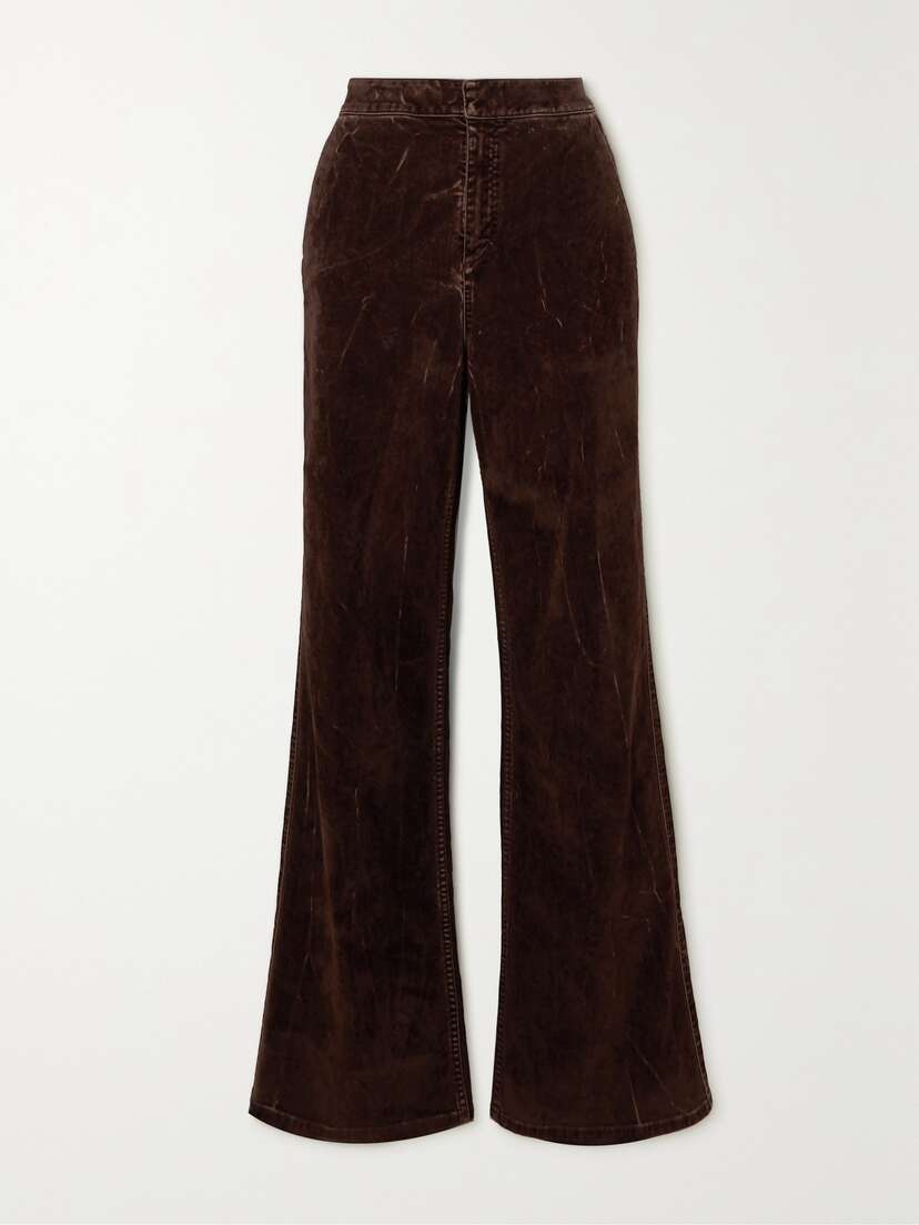 Loewe Stretch-cotton Velvet Straight-leg Pants