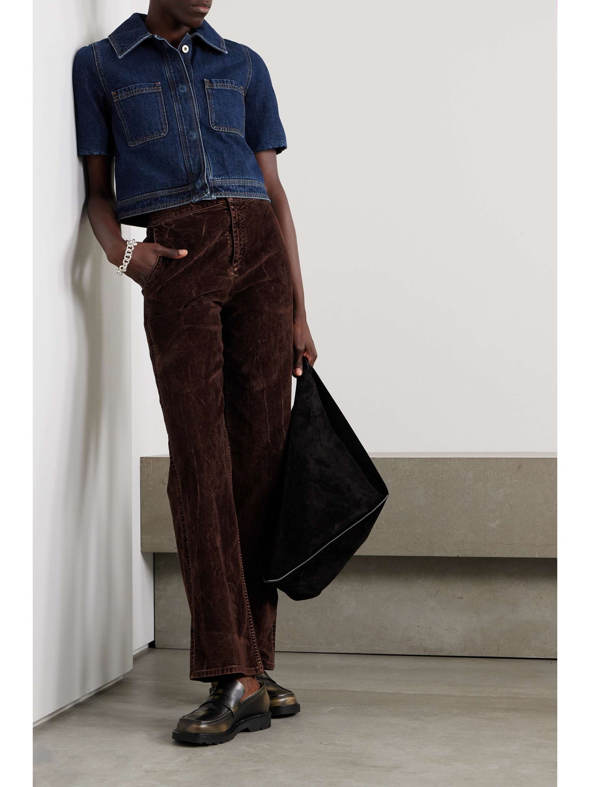 LOEWE Stretch-cotton velvet straight-leg pants