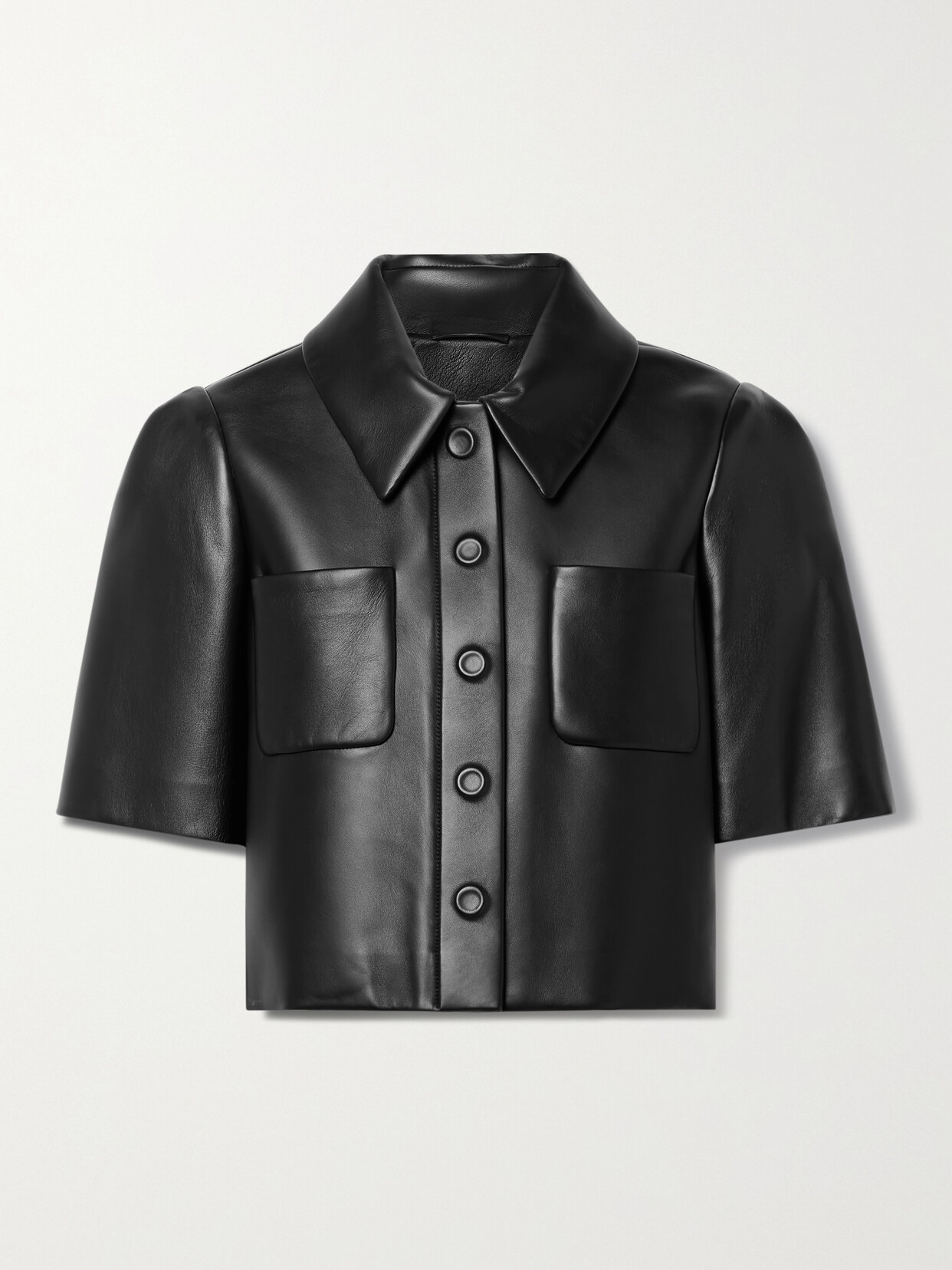 Loewe - Cropped Leather Shirt - Black