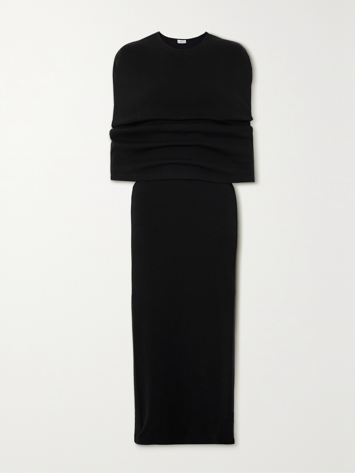 Loewe - Layered Cotton-jersey Maxi Dress - Black