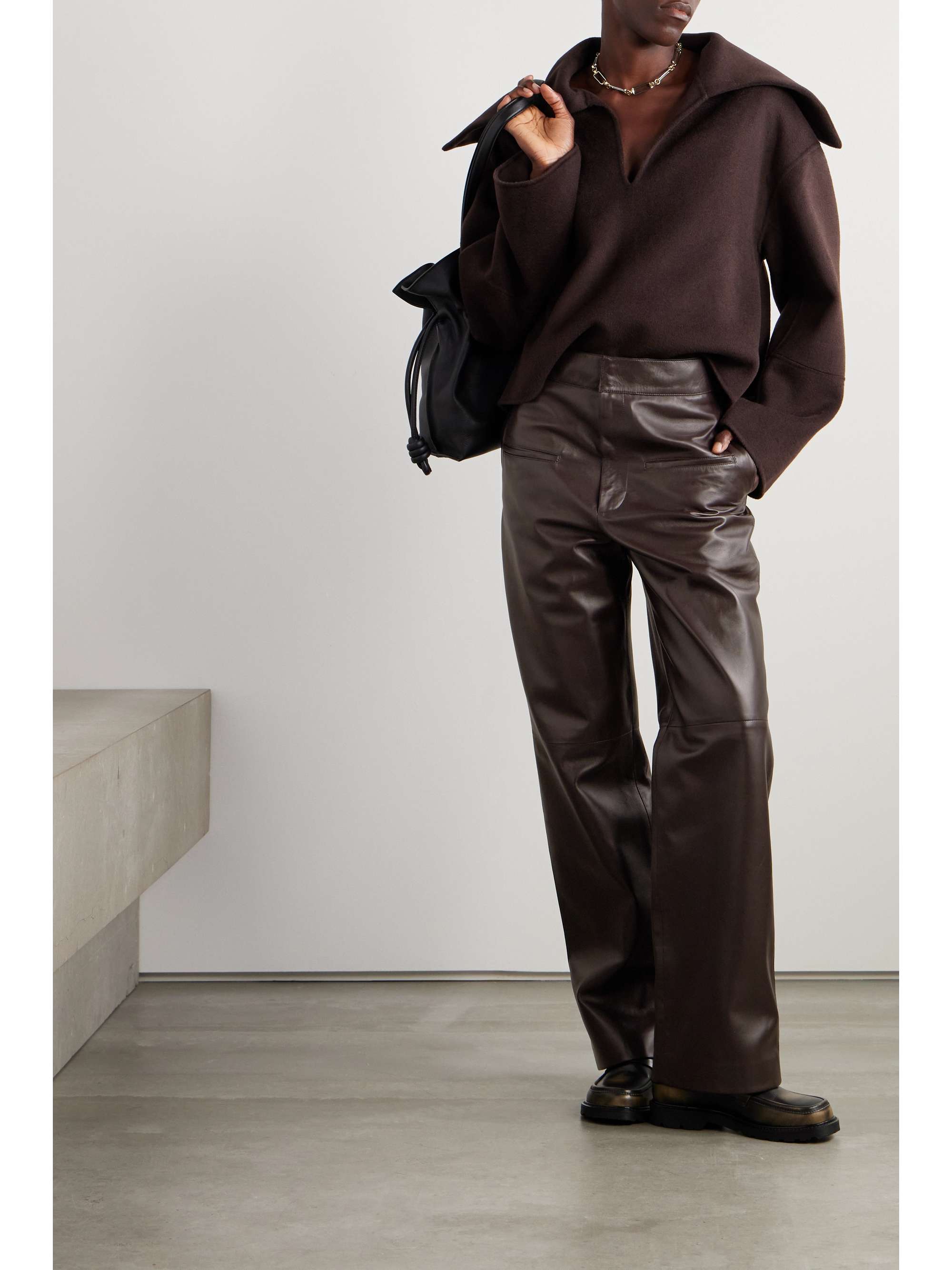 LOEWE High-rise leather pants | NET-A-PORTER