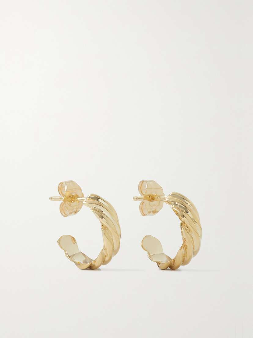 Loren Stewart + Net Sustain Lanyard 14-karat Recycled Gold Hoop Earrings