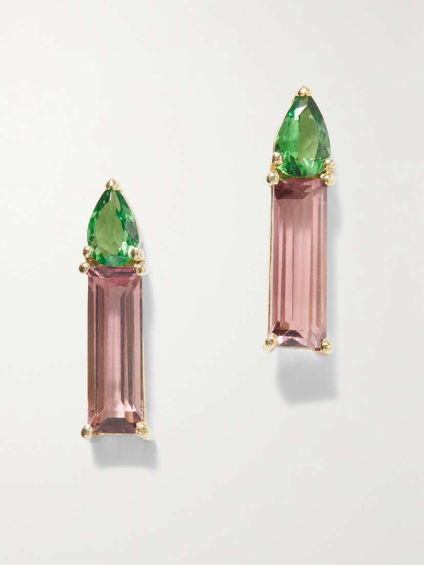 Loren Stewart + Net Sustain Chandelle 14-karat Recycled Gold, Tourmaline And Tsavorite Earrings
