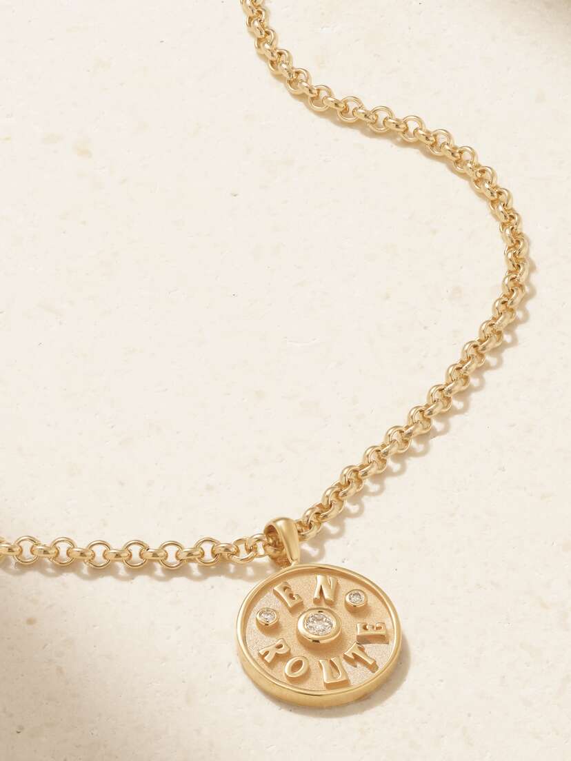 Marlo Laz Petite En Route 14-karat Gold Diamond Necklace