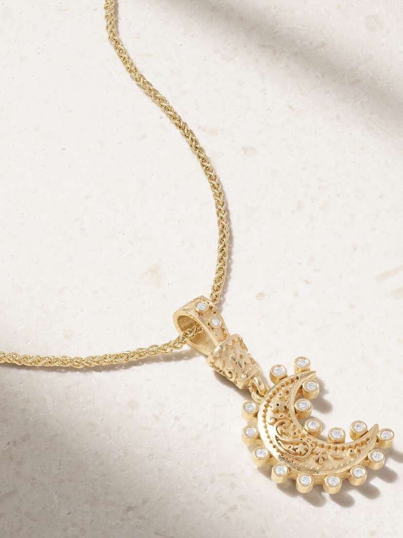 Marlo Laz Southwestern Moon 14-karat Gold Diamond Necklace