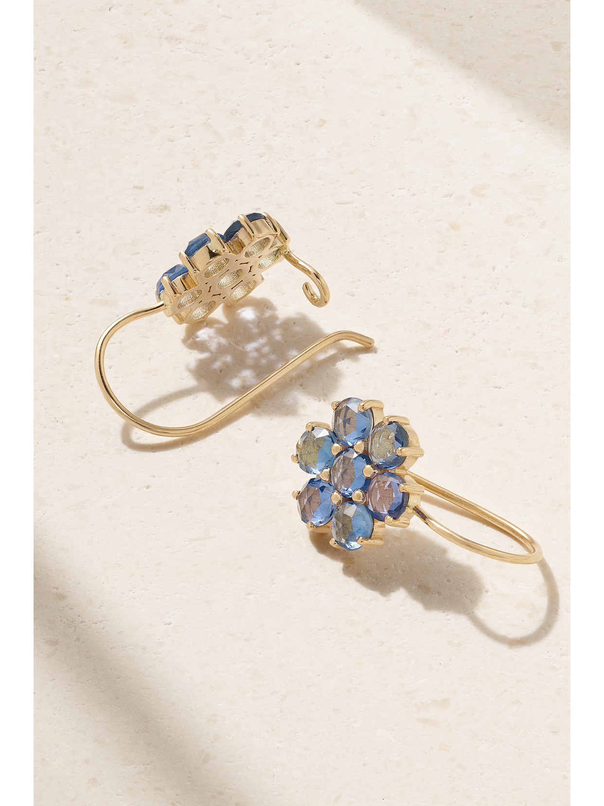 Shop Ileana Makri Daisy Bloom 18-karat Gold Sapphire Earrings