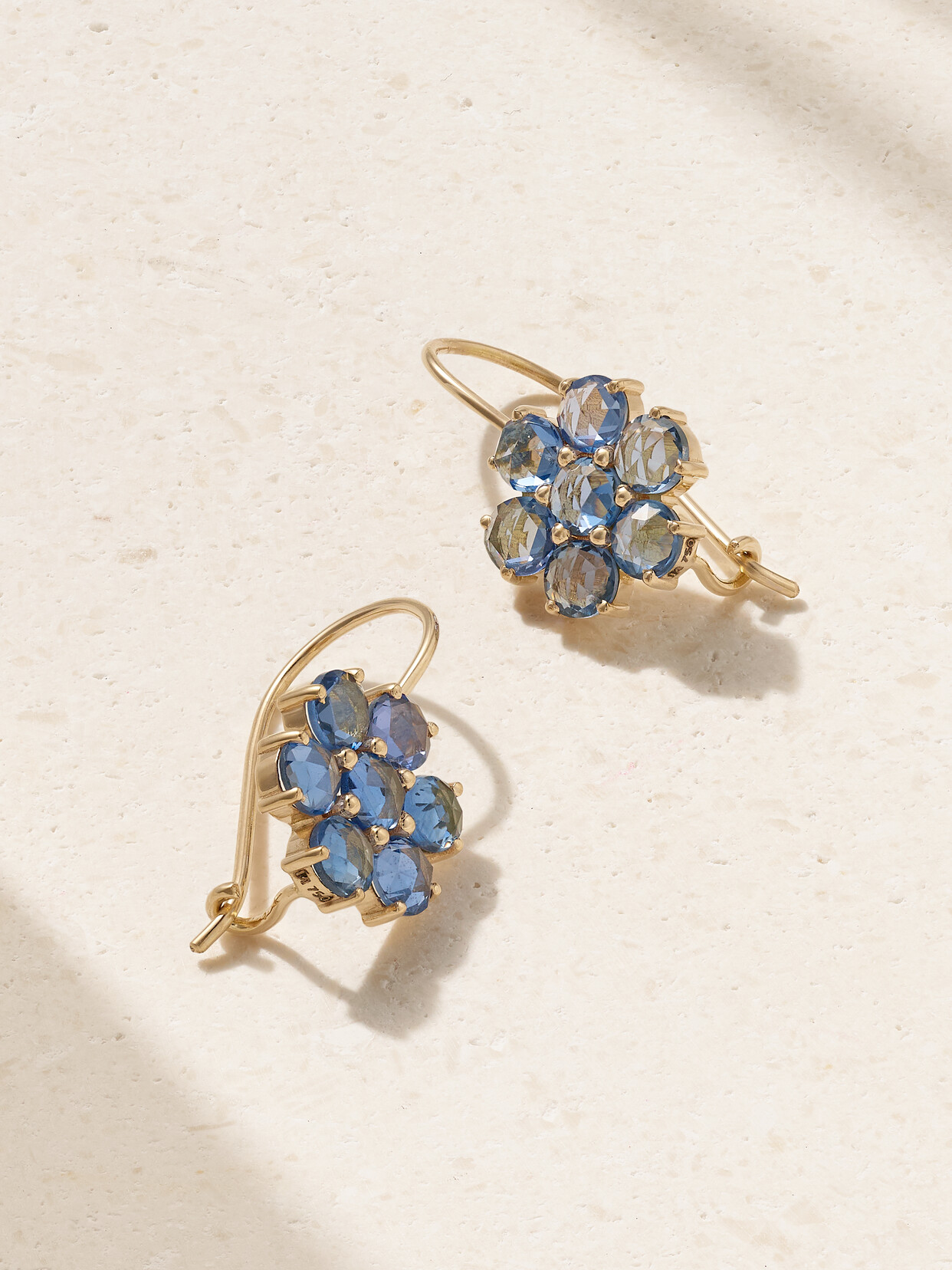 Ileana Makri Daisy Bloom 18-karat Gold Sapphire Earrings