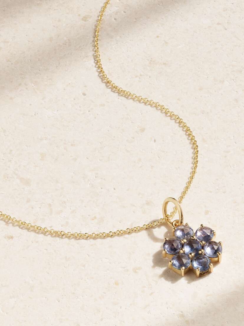Ileana Makri Daisy Bloom 18-karat Gold Sapphire Necklace
