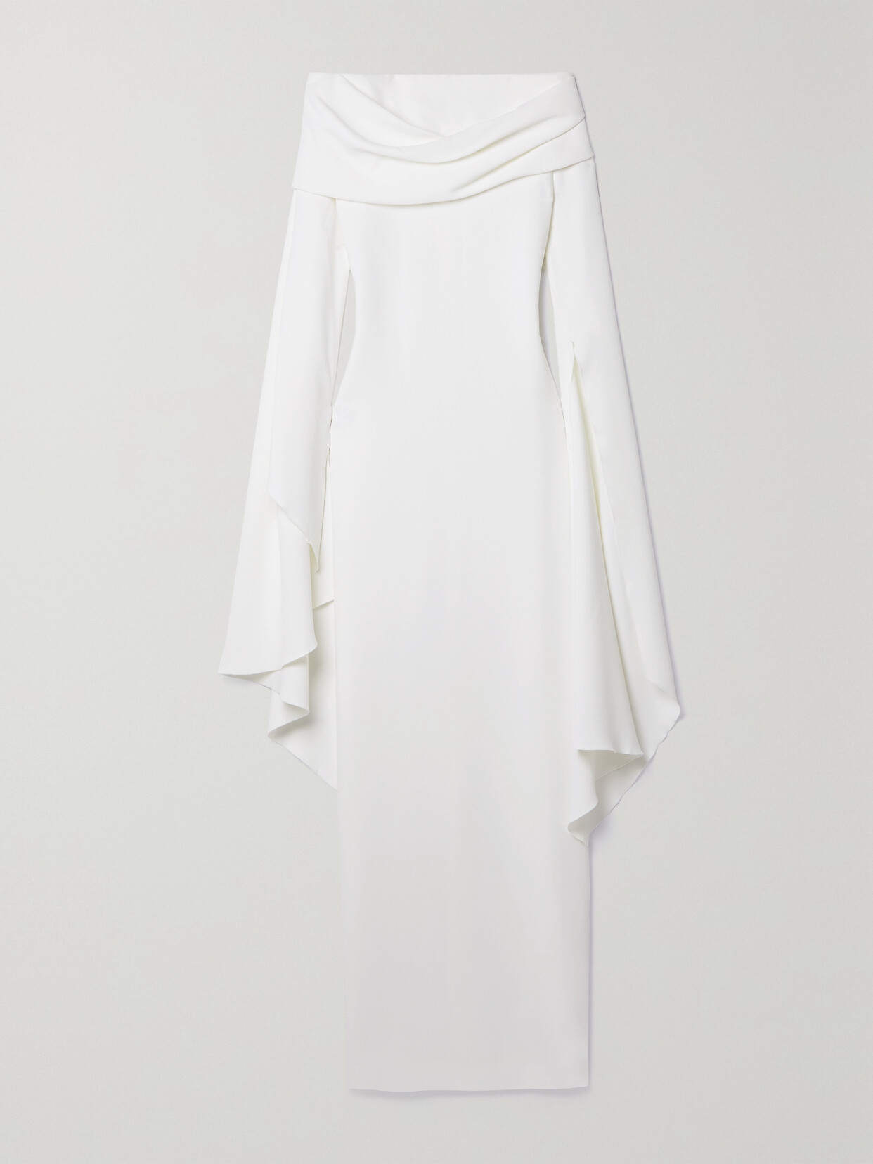 Solace London Arden Draped Off-the-shoulder Crepe Maxi Dress - Cream