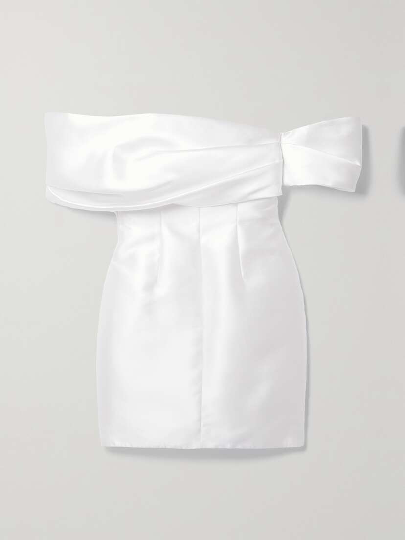 Solace London Edda Off-the-shoulder Faille Mini Dress